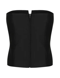 Strapless taffeta top