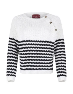 Striped knit cotton top