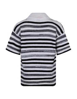 Striped knit polo