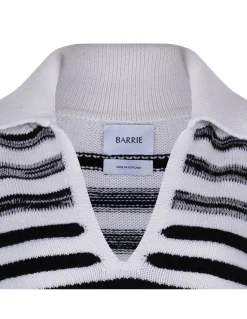Striped knit polo