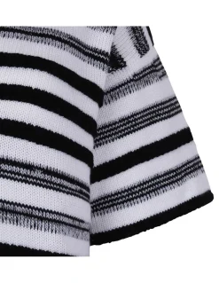 Striped knit polo