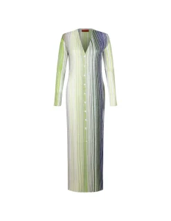 Striped long cardigan