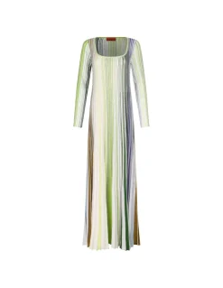 Striped long dress with sequins