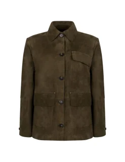 Suede oversized jacket