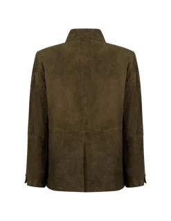 Suede oversized jacket