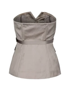 Taupe satin corset top