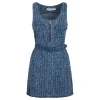 Textured denim mini dress
