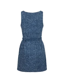 Textured denim mini dress