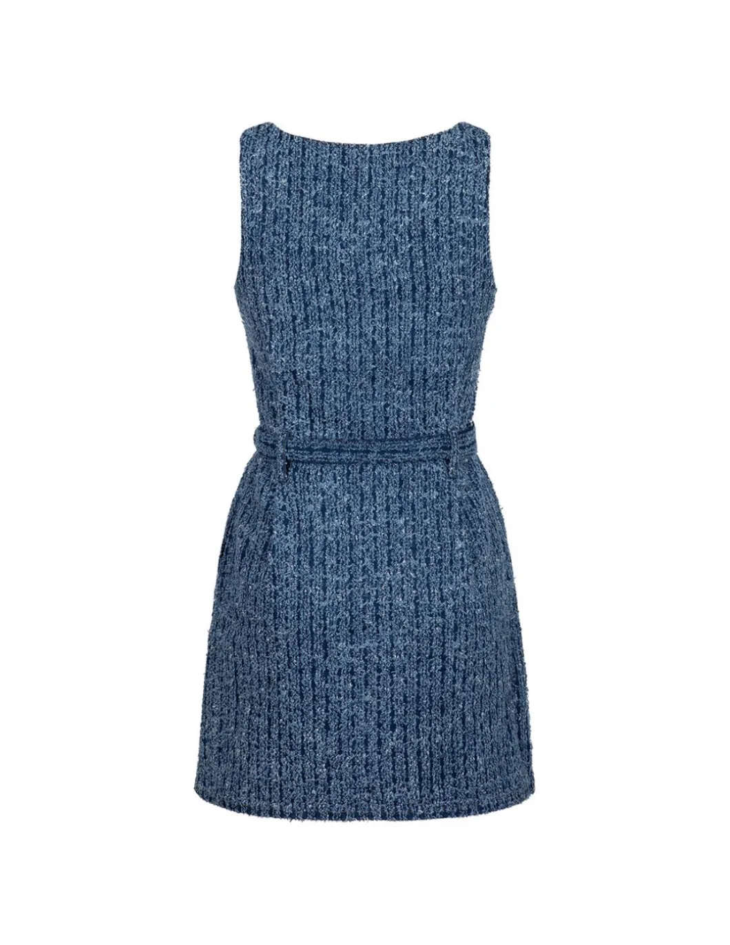 Textured denim mini dress