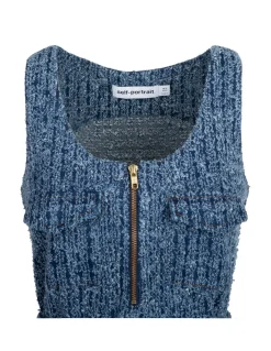 Textured denim mini dress