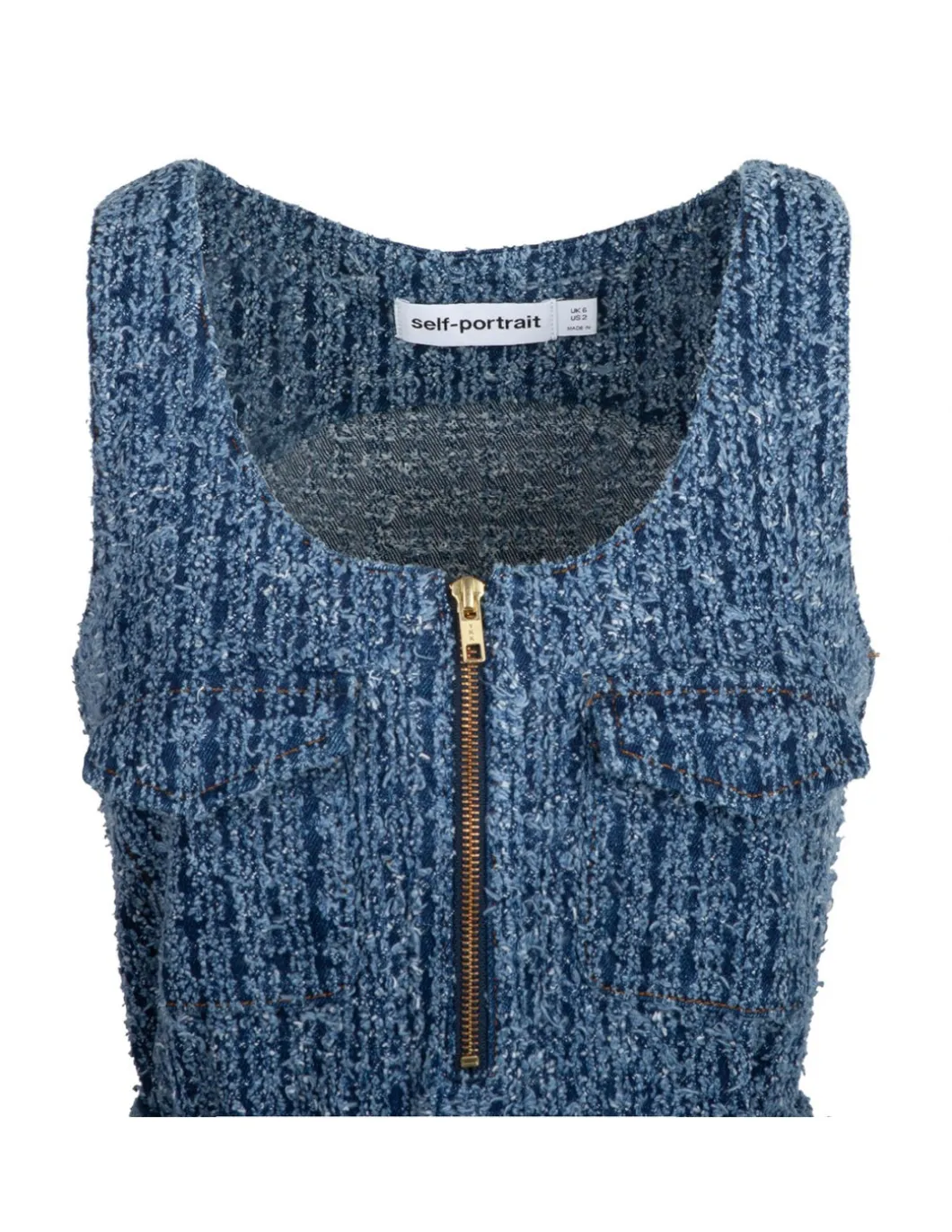 Textured denim mini dress