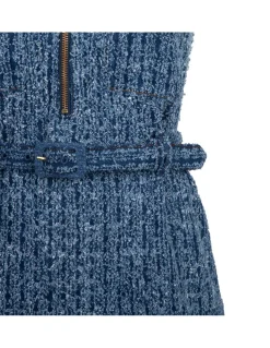 Textured denim mini dress