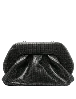 Tia black strass clutch bag