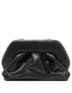 Tia black strass clutch bag