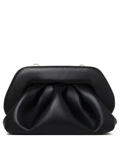 Tia black vegan fabric clutch bag
