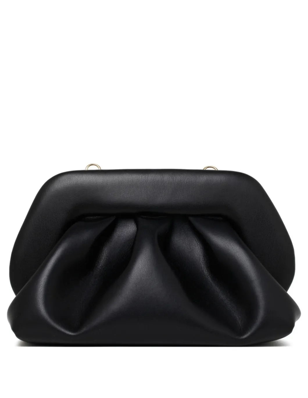 Tia black vegan fabric clutch bag