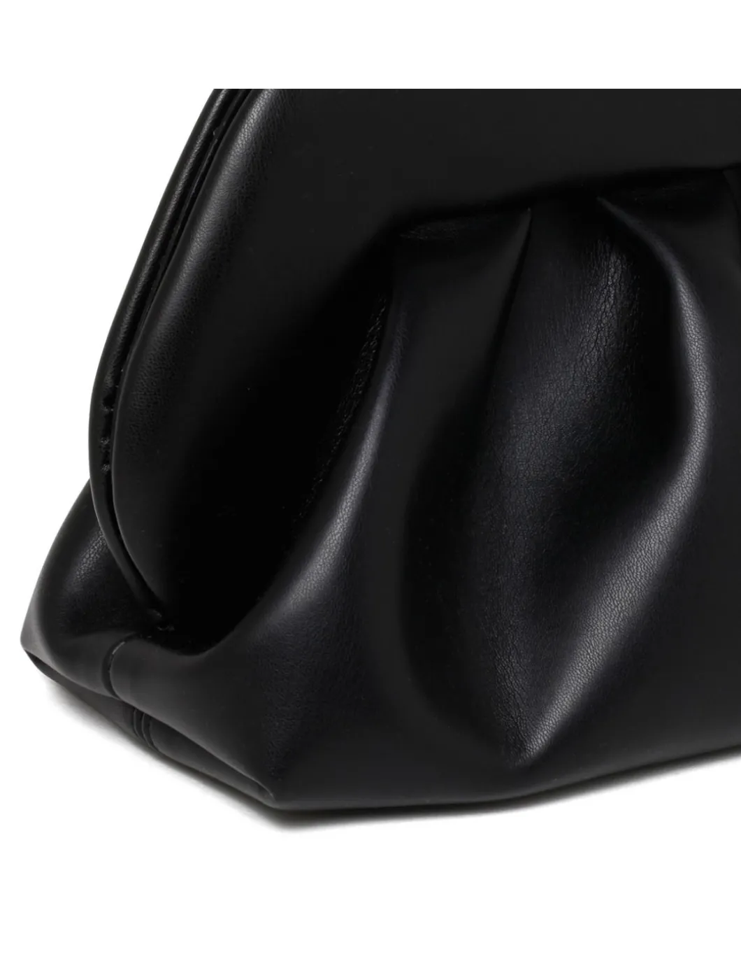 Tia black vegan fabric clutch bag