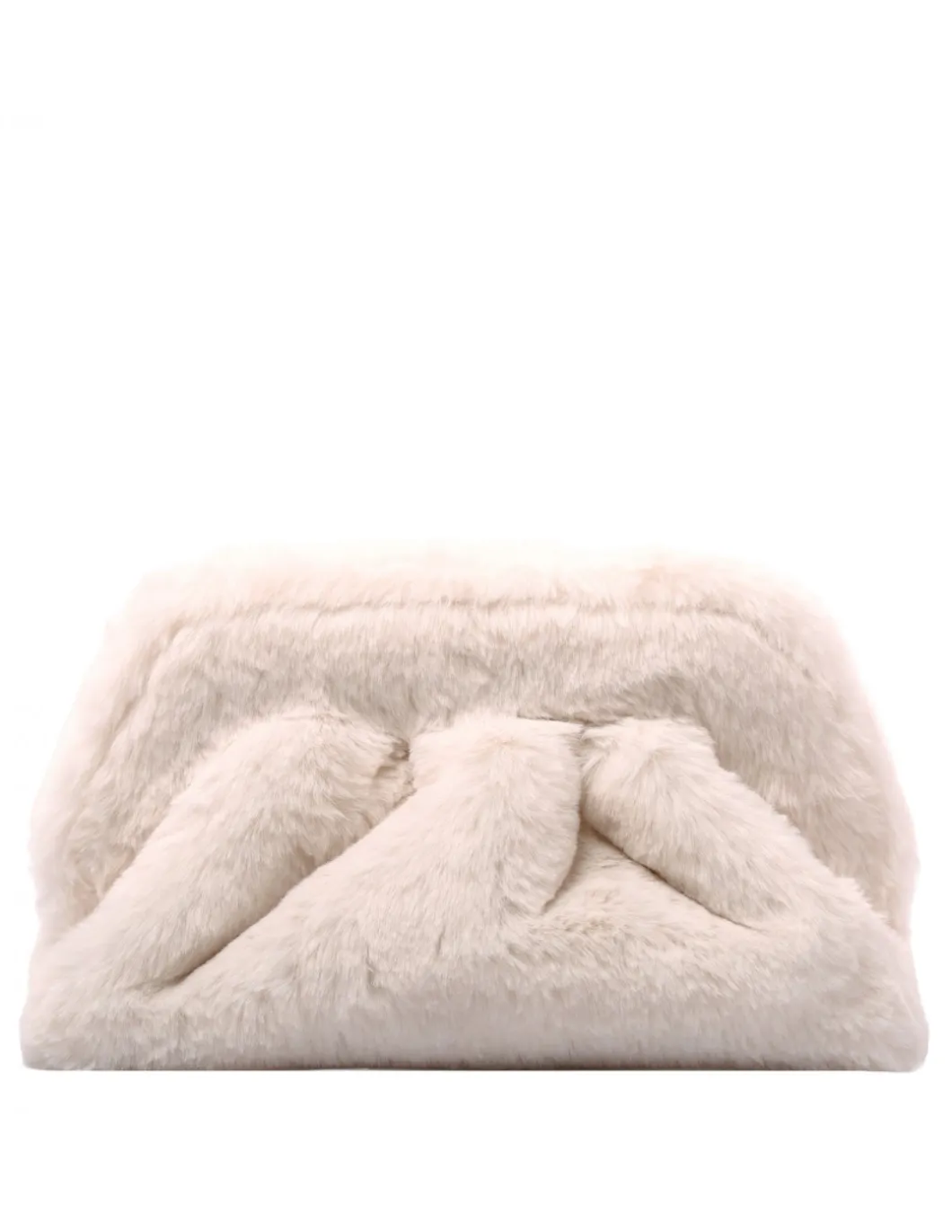 Tia ivory faux fur clutch bag