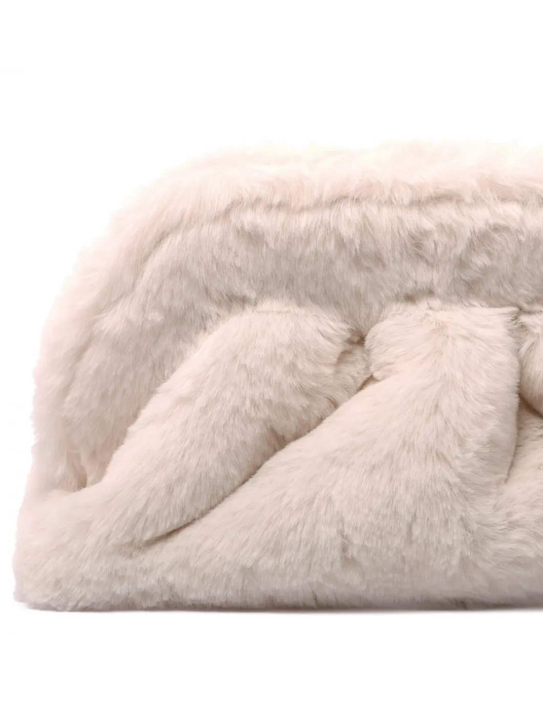 Tia ivory faux fur clutch bag