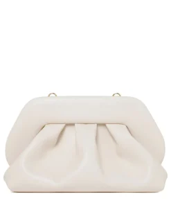 Tia ivory vegan fabric clutch bag