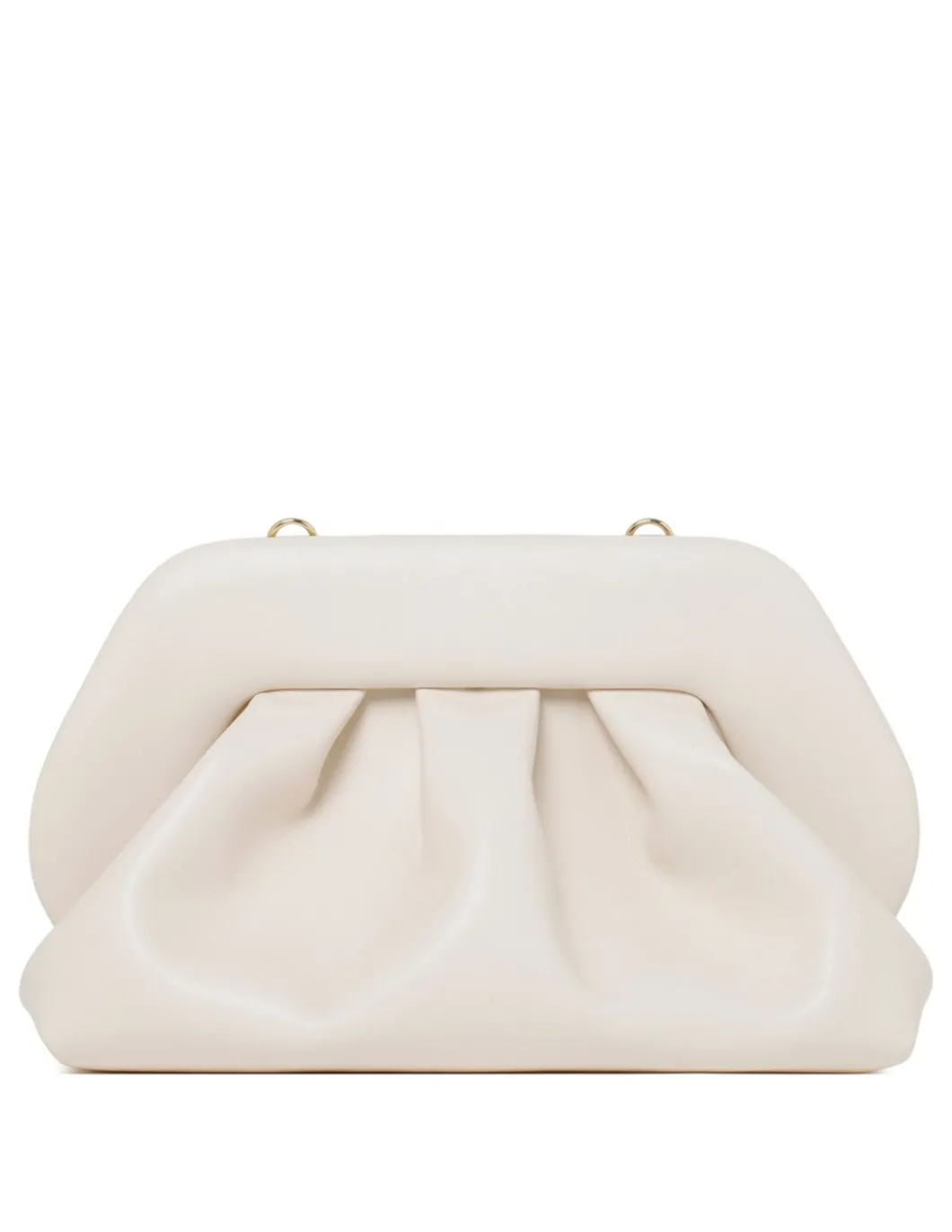 Tia ivory vegan fabric clutch bag
