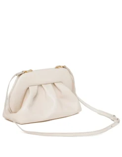 Tia ivory vegan fabric clutch bag