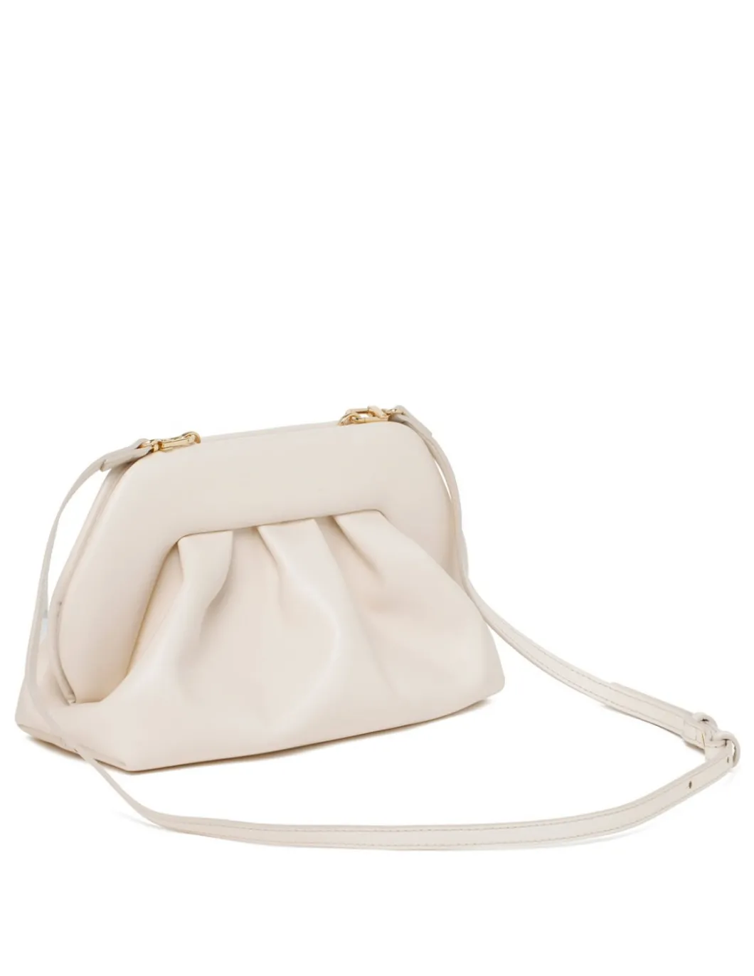 Tia ivory vegan fabric clutch bag