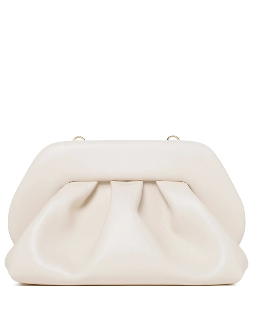 Tia ivory vegan fabric clutch bag