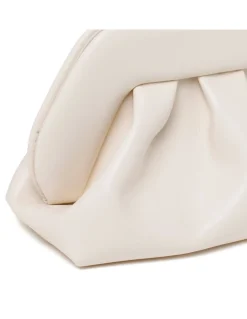 Tia ivory vegan fabric clutch bag