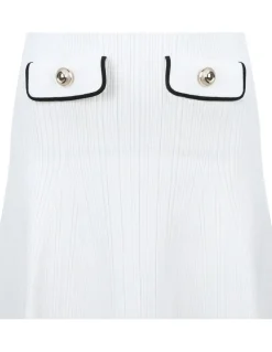 White viscose rib knit mini dress
