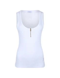 White zipped tank top