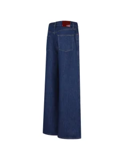 Wide leg denim pants