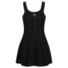 Wool and lamé jacquard dress