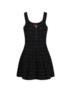 Wool and lamé jacquard dress