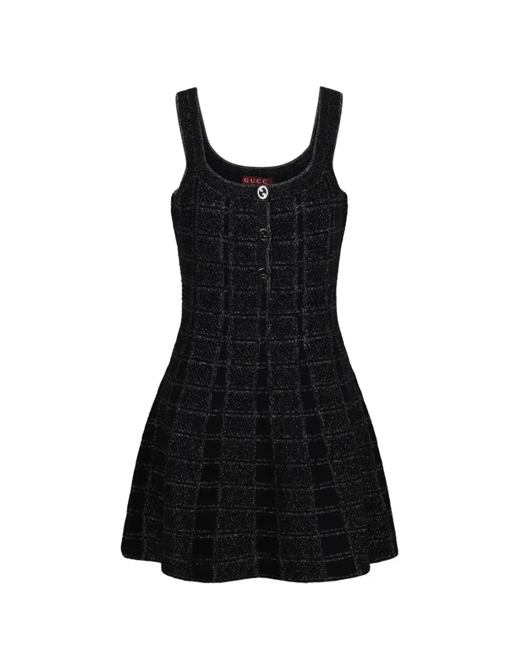 Wool and lamé jacquard dress