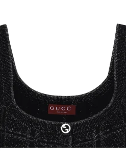 Wool and lamé jacquard dress